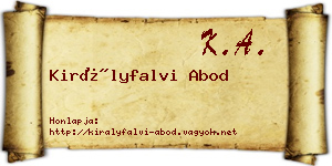 Királyfalvi Abod névjegykártya
